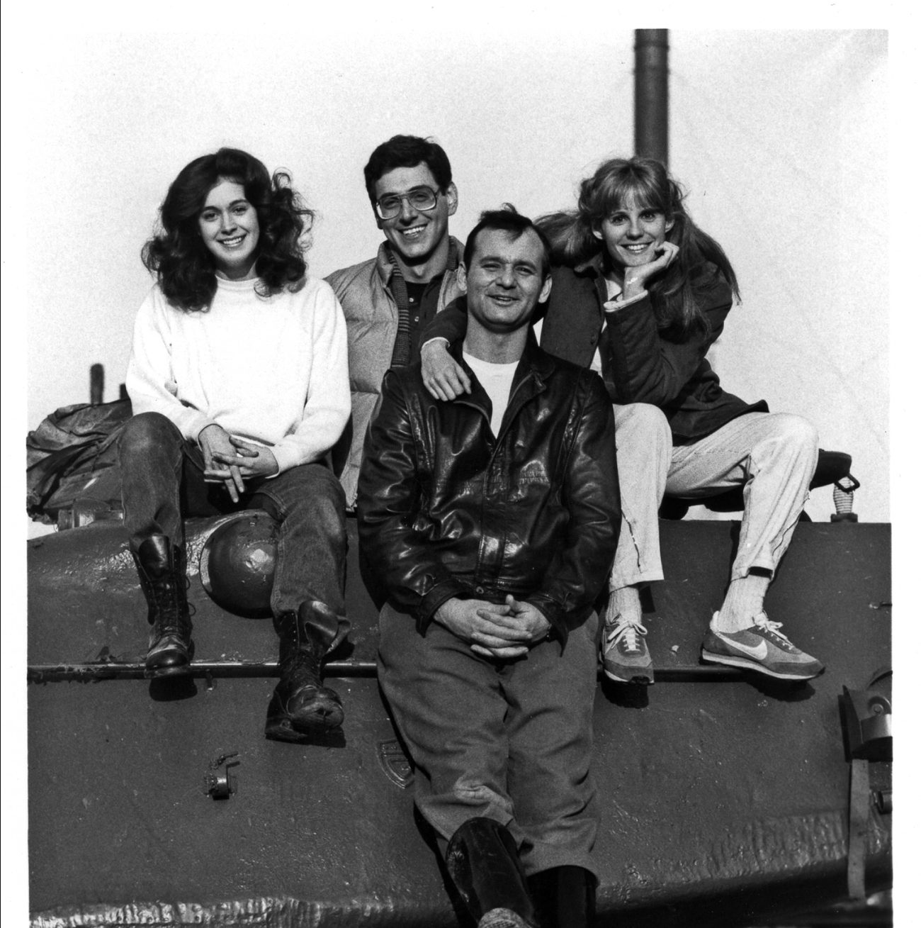 The cast of Stripes on location, 1981